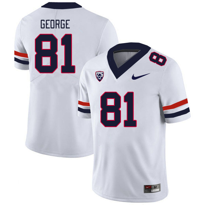Men #81 Jake George Arizona Wildcats College Football Jerseys Stitched-White